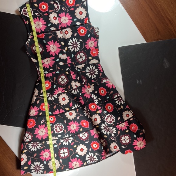 Kate Spade Floral on Black Classic Swing Dress with Eyelet Detail - Picture 5 of 7